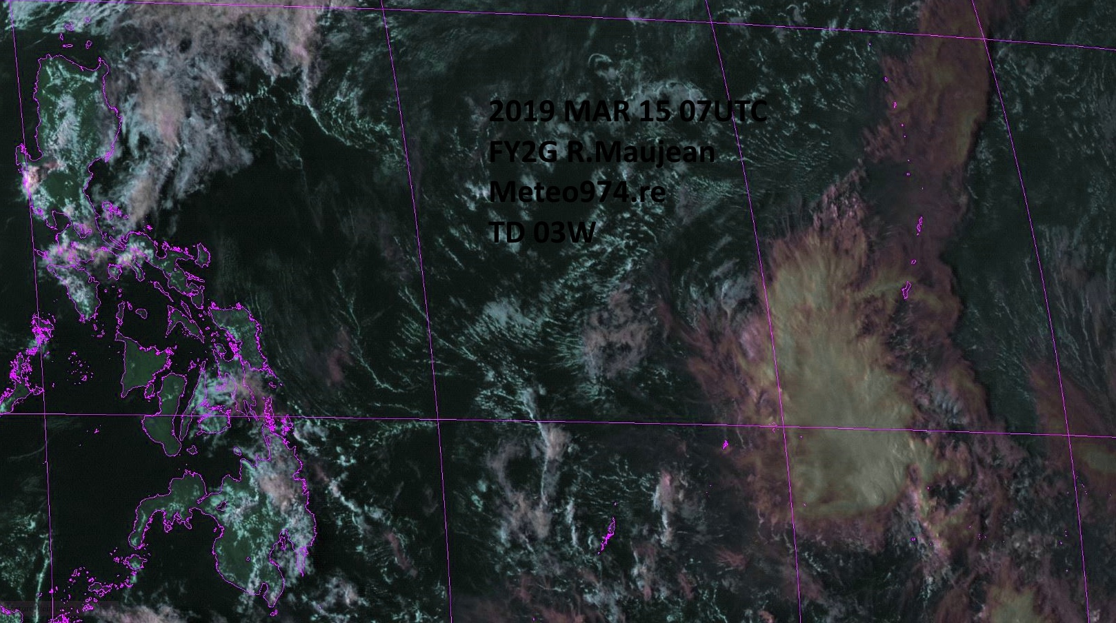 09UTC: TD 03W at 1800km east of Mindanao, not much intensification forecast, could dissipate close to Mindanao in 3 days