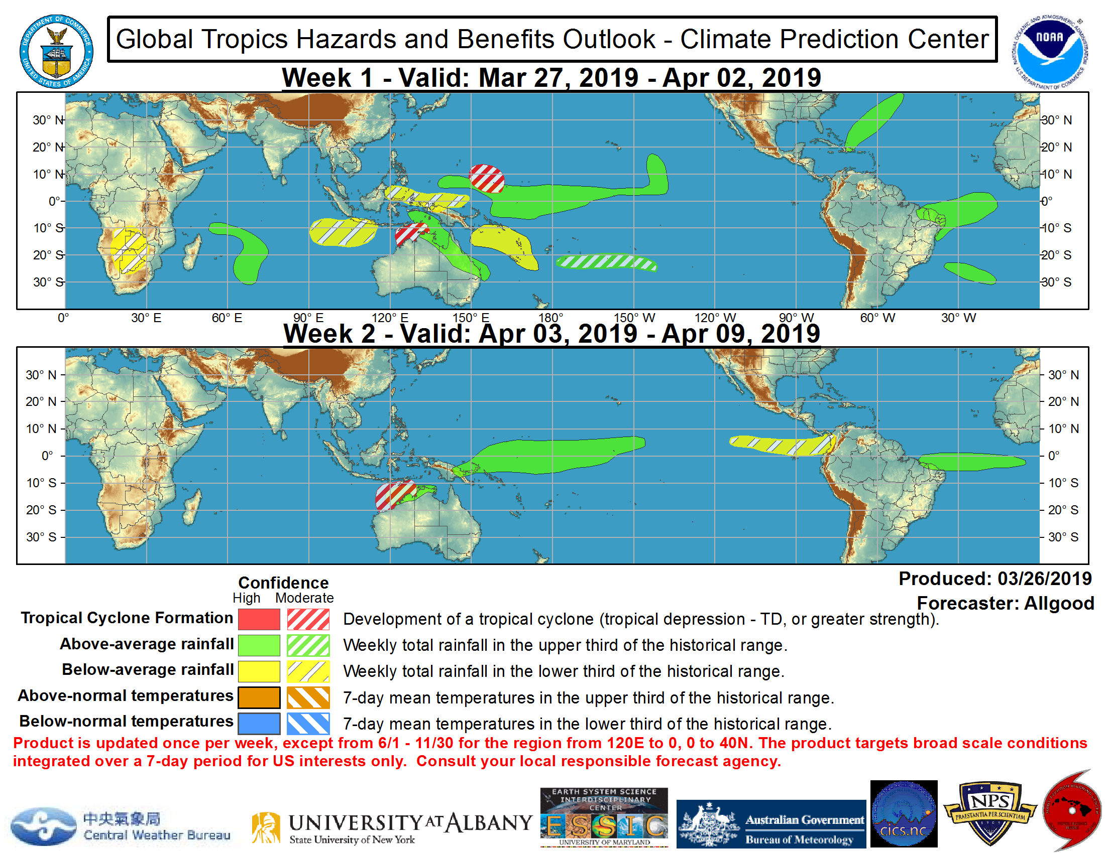 POSSIBLE AREAS OF CYCLONIC DEVELOPMENT: WESTERN NORTH PACIFIC AND NORTH WEST AUSTRALIA