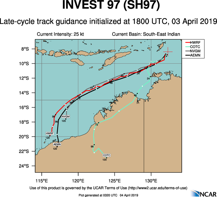 South Indian: 97S likely to intensify to a 35knots cyclone within 24/36hours