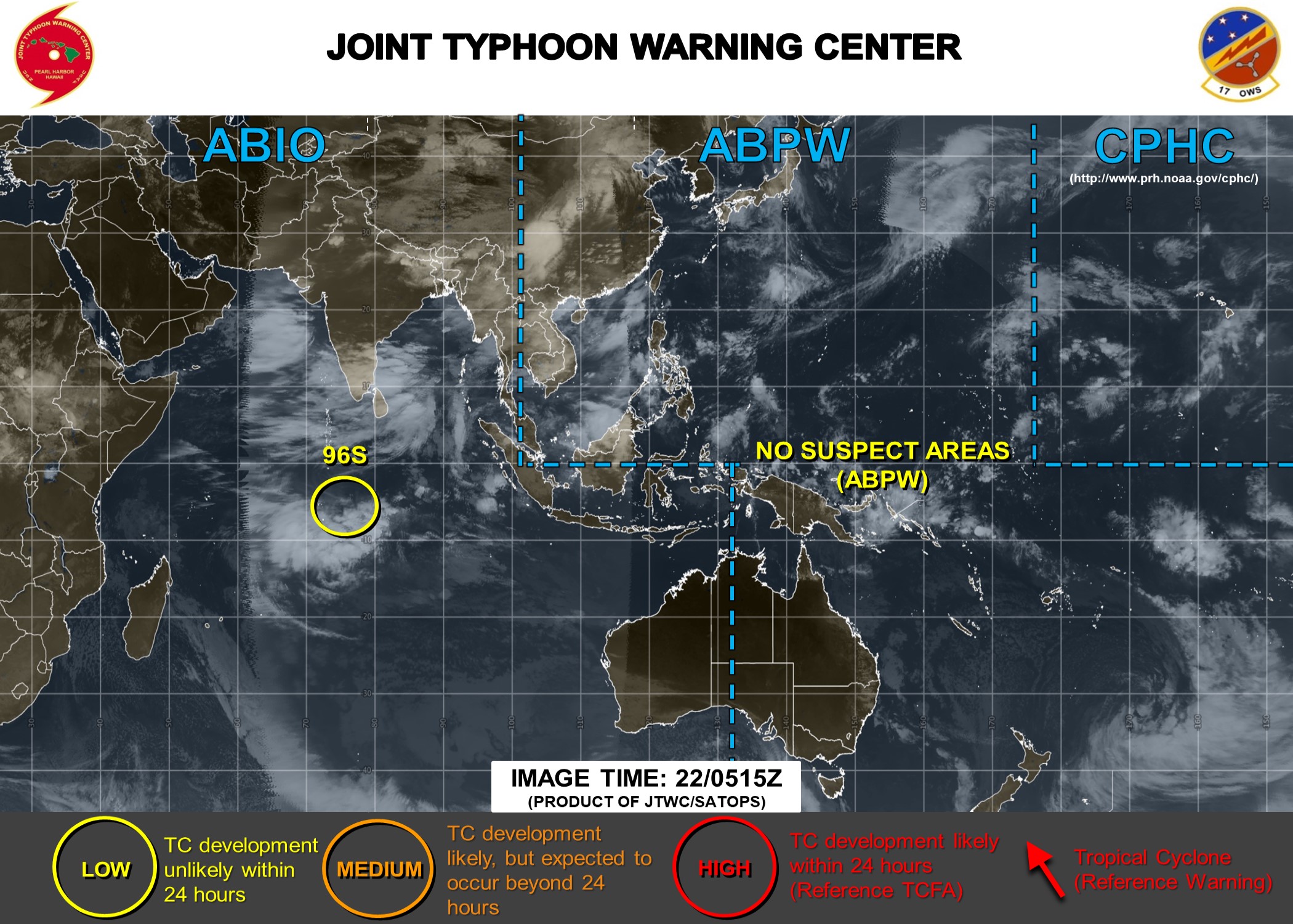 South Indian: INVEST 96S under watch, limited development expected at the moment