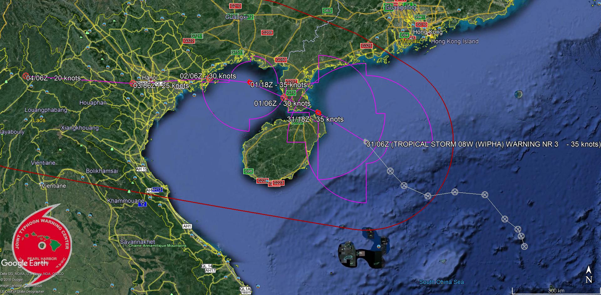 WARNING 3. PEAK INTENSITY NEAR 35KNOTS.