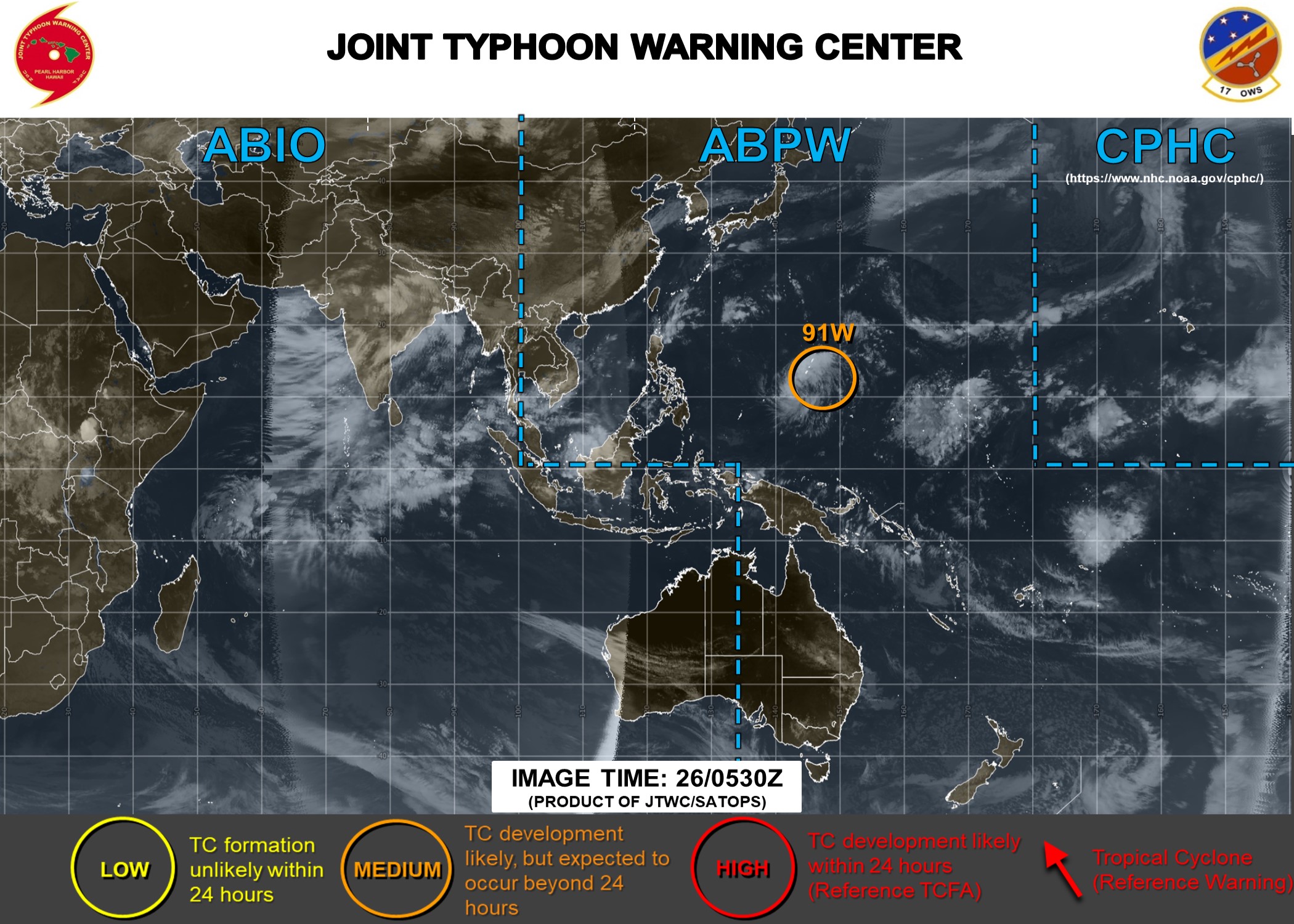 Invest 91W south of Guam: still Medium chances of development