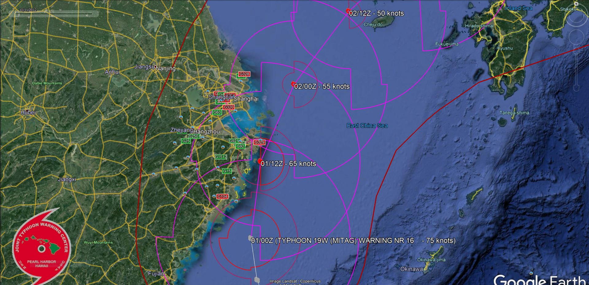 FORECAST TRACK CLOSE TO EASTERN CHINA