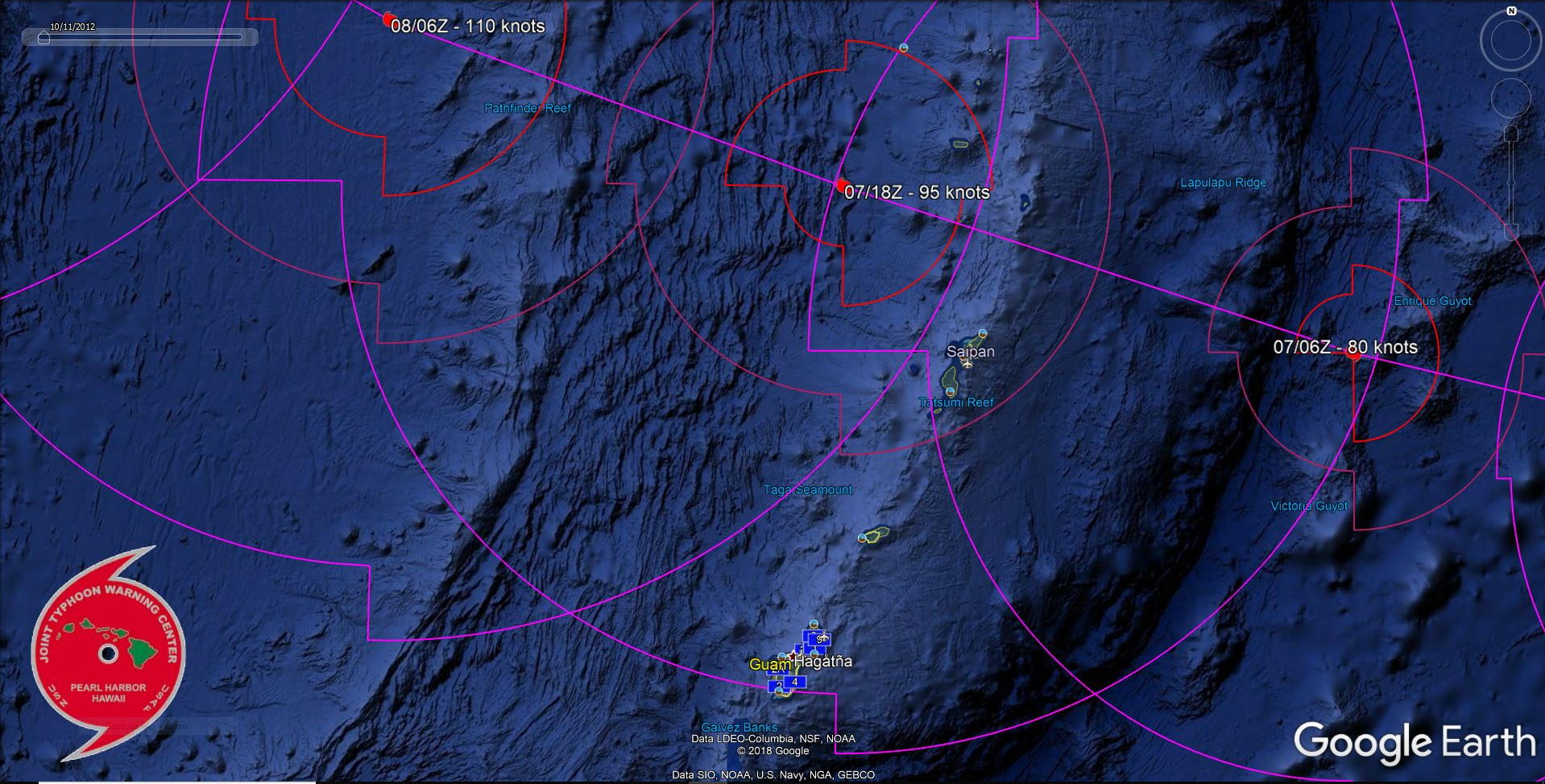 FORECAST TRACK TO THE NORTH OF THE MARIANIAS