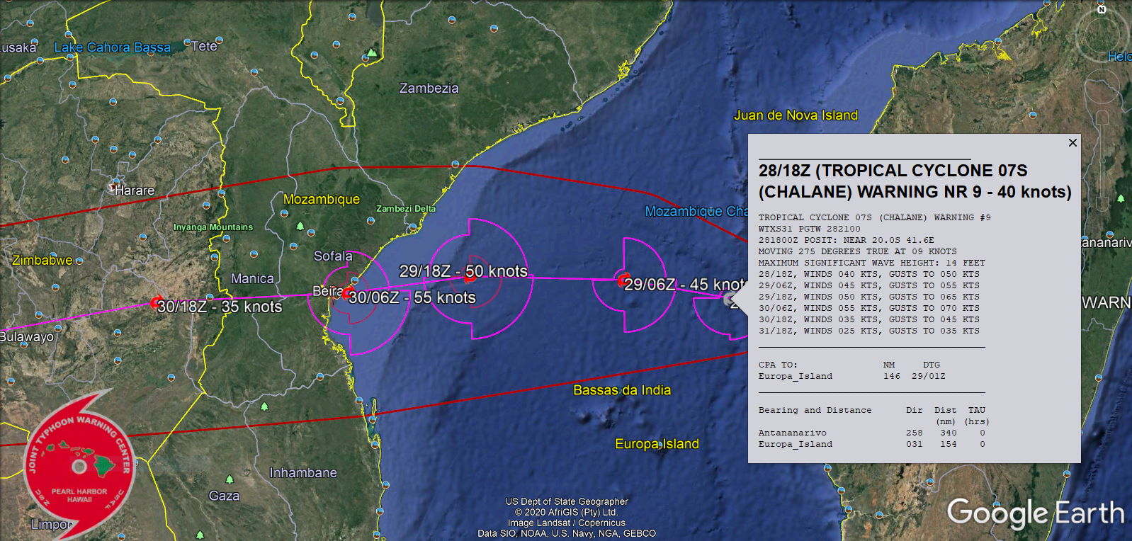 DUE TO THE VERY WARM  SST/OHC, A SLIGHT POSSIBILITY OF A HIGHER INTENSITY REMAINS NEAR 36H JUST PRIOR TO LANDFALL NEAR BEIRA, MOZAMBIQUE.