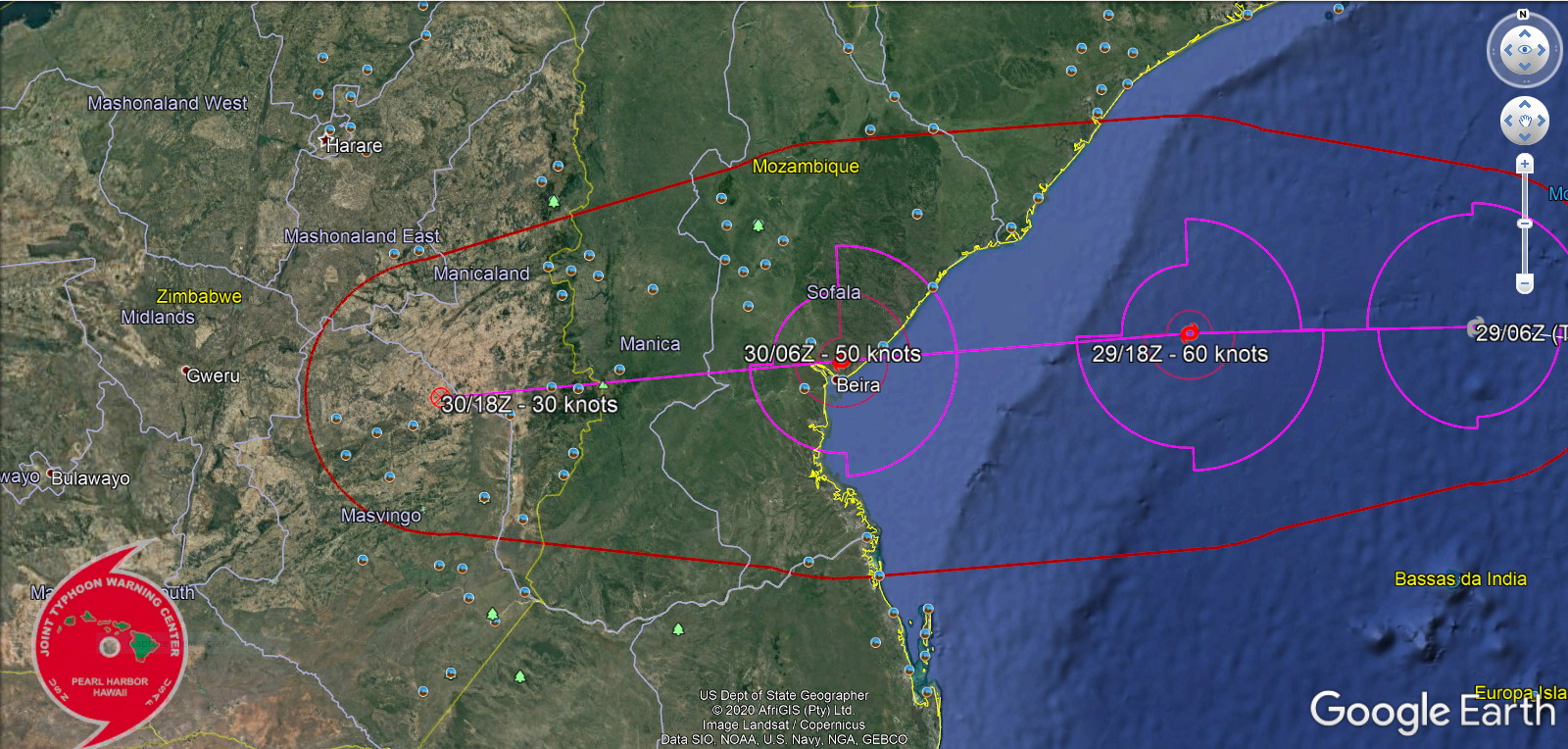 FORECAST LANDFALL AREA