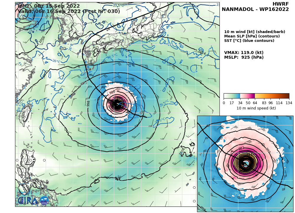 14W(MUIFA):over the Yellow Sea by 24h//15W(MERBOK): ETT with Hurricane force winds//16W(NANMADOL):up to CAT4 within 48h//1509utc