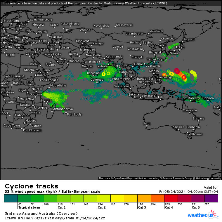 INVEST 93W// INVEST 92S// 10 Day ECMWF Storm Tracks// 3 Week TC Formation Probability// 1503utc