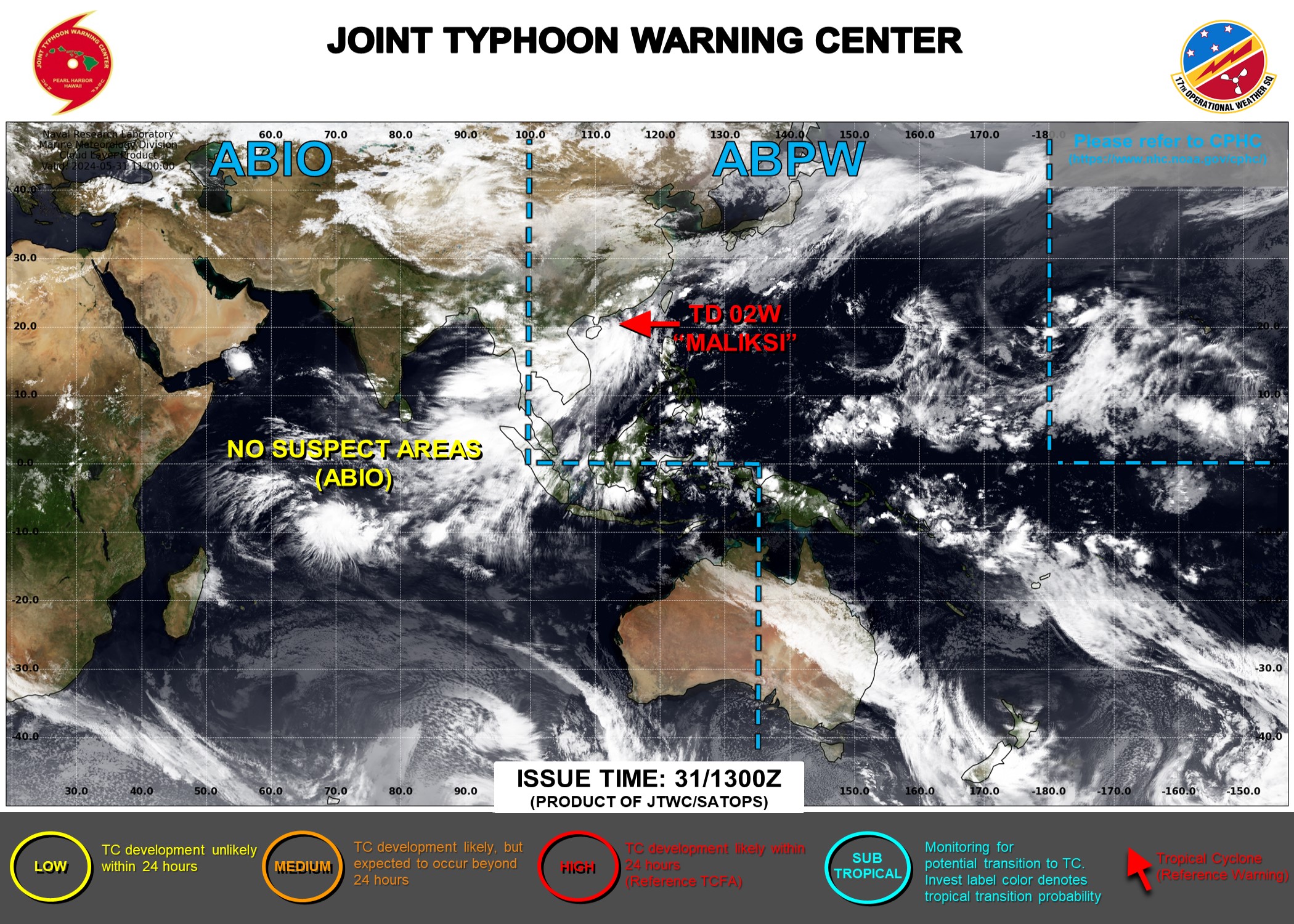 JTWC IS ISSUING 6HOURLY WARNINGS AND 3HOURLY SATELLITE BULLETINS ON 02W AND 3HOURLY SATELLITE BULLETINS ON INVEST 94S