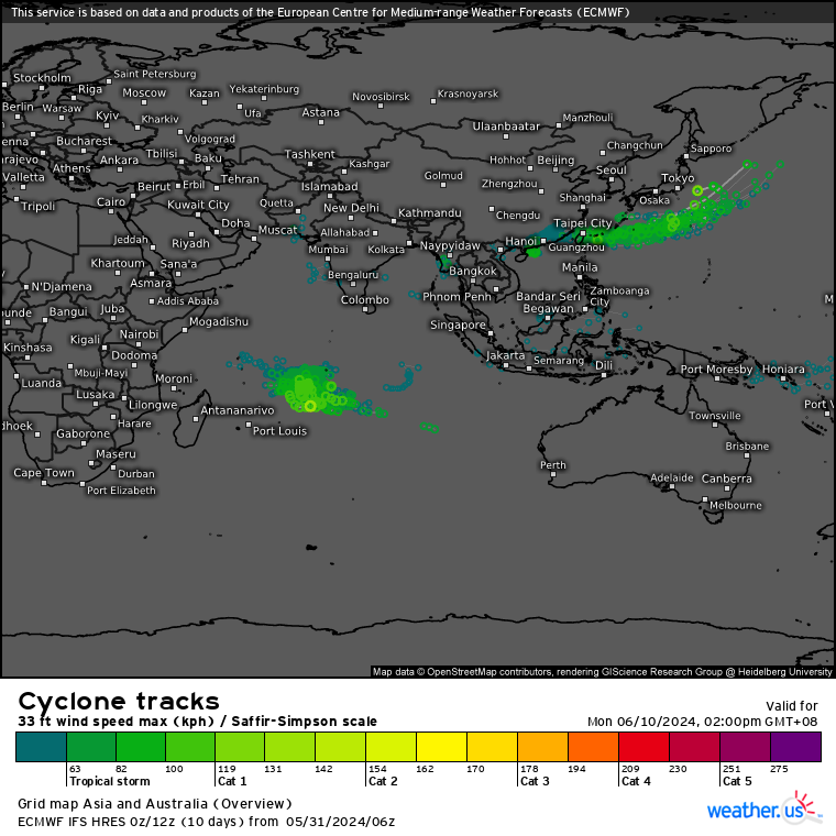 TD 02W(MALIKSI) making landfall//01W(EWINIAR) extratropical//INVEST 94S// ECMWF 10 Day Strom Tracks//3115utc