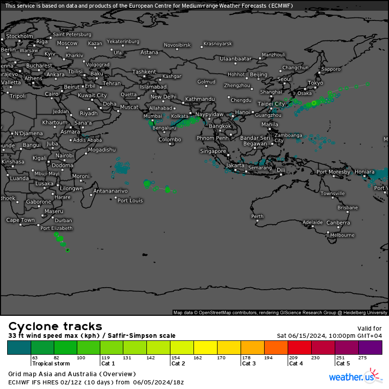  ECMWF 10 Day Storm Tracks// 3 Week TC Formation Probability//0606utc 