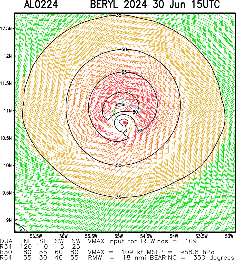 CAT 3 Hurricane 02L(BERYL) intensifying next 24h//INVEST 94L// INVEST 96L// ECMWF 10 Day Strom Tracks//3015utc