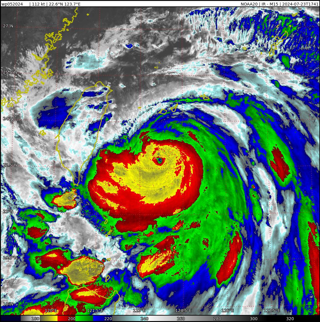 Powerful 05W(GAEMI) near Super Typhoon Intensity bearing down on TAIWAN// 2321utc