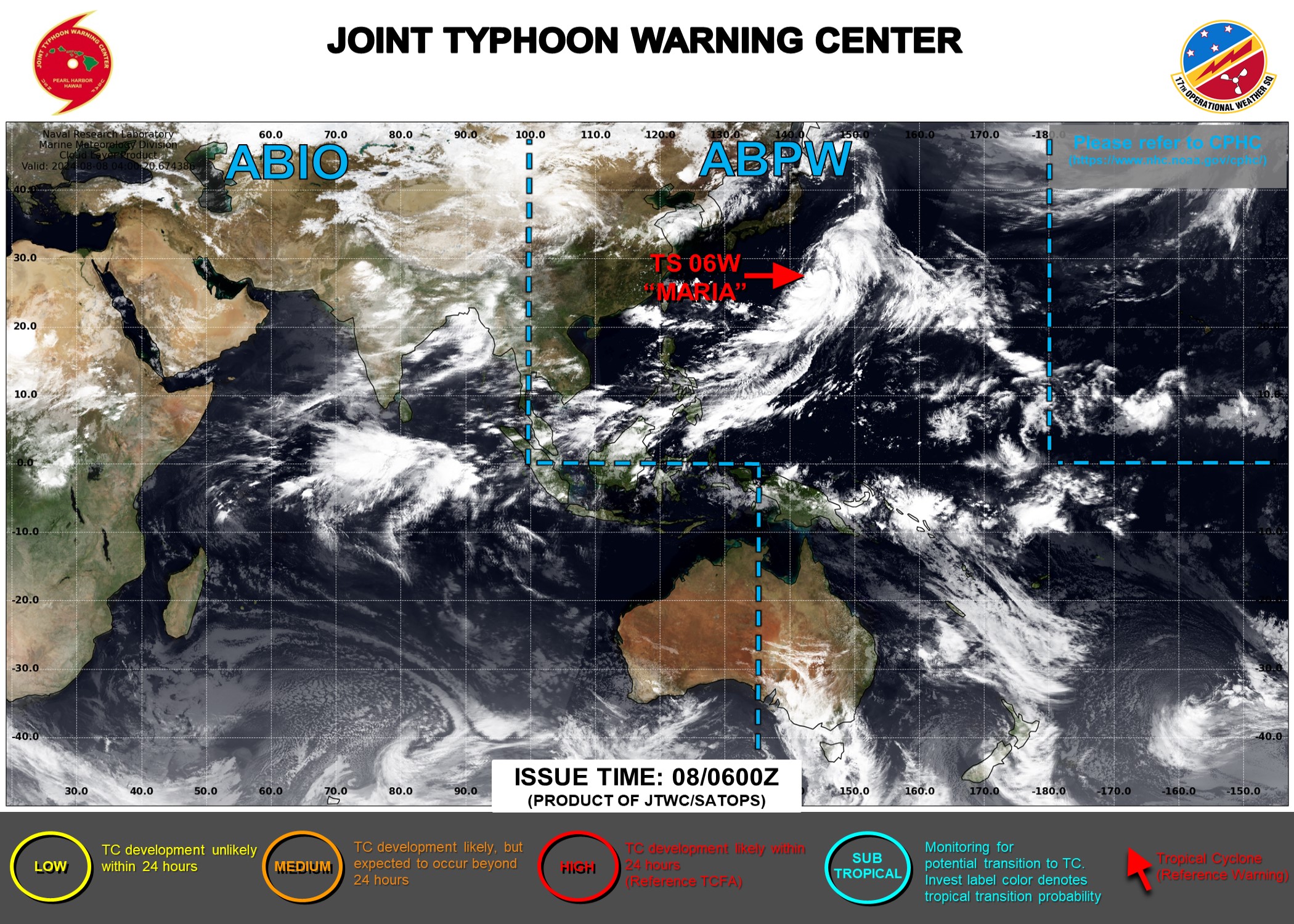 JTWC IS ISSUING 6HOURLY WARNINGS AND 3HOURLY SATELLITE BULLETINS ON 06W.