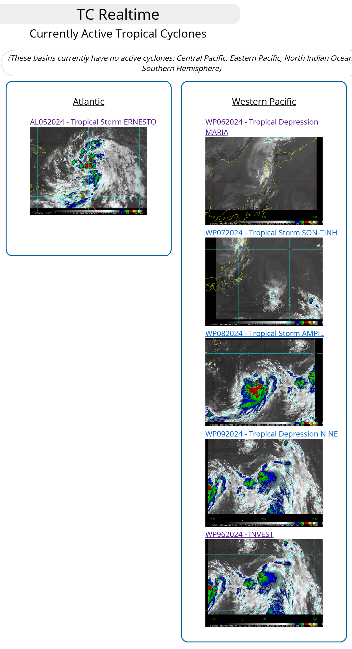 08W(AMPIL) forecast to intensify significantly next 72H//07W(SON-TINH)//09W//06W(MARIA)//05L(ERNESTO) 1303utc