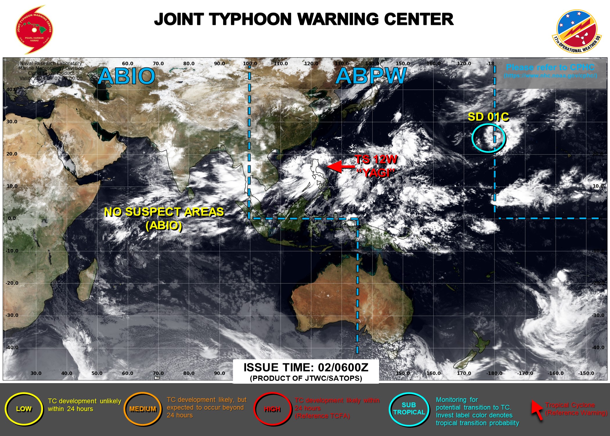 JTWC IS ISSUING 6HOURLY WARNINGS ON 12W. 3HOURLY SATELLITE BULLETINS ARE ISSUED ON 12W, ON THE REMNANTS OF 02A AND ON THE REMNANTS OF 01C