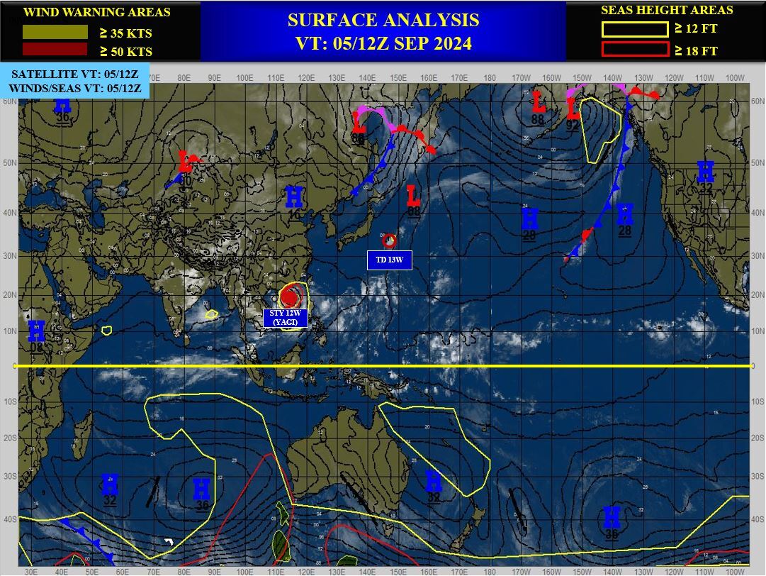 12W(YAGI) reached Super Typhoon Intensity now approaching HAINAN island// TD 13W// INVEST 94W// 0509utc