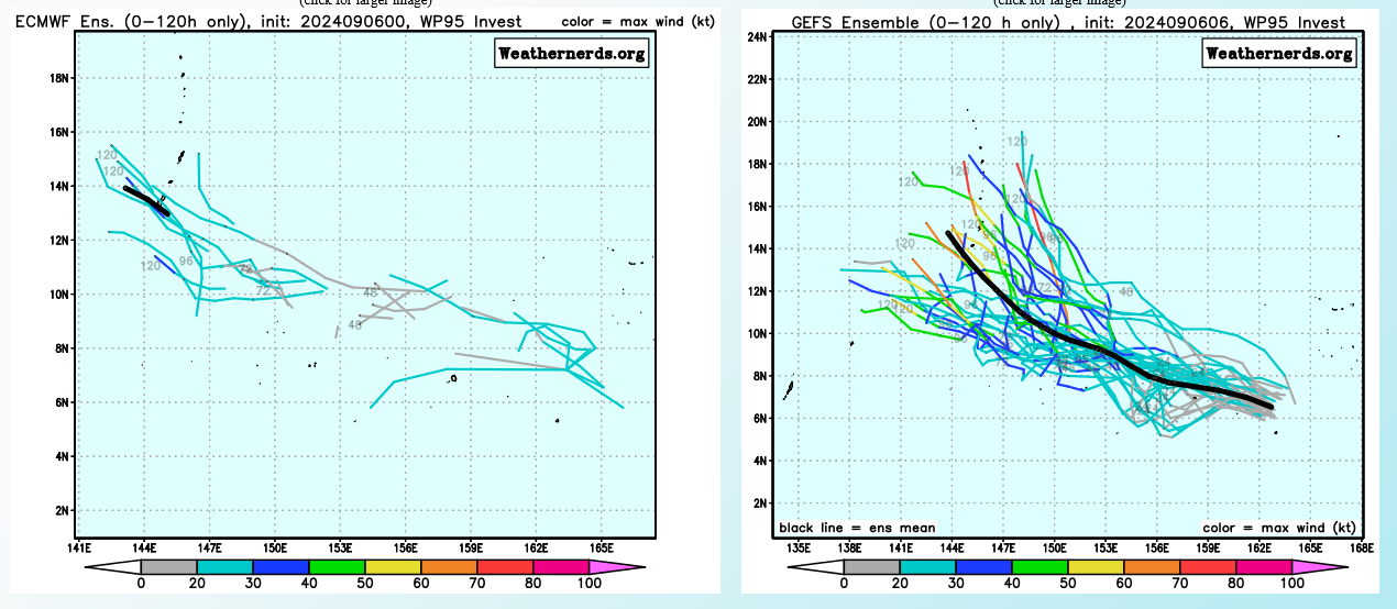 GLOBAL MODELS ARE IN GOOD AGREEMENT THAT 95W WILL  CONTINUE TO TRACK WEST-NORTHWESTWARD AND GRADUALLY CONSOLIDATE, WITH A  MORE DEFINED, DISCRETE LLC FORMING OVER THE NEXT 36-48 HOURS.