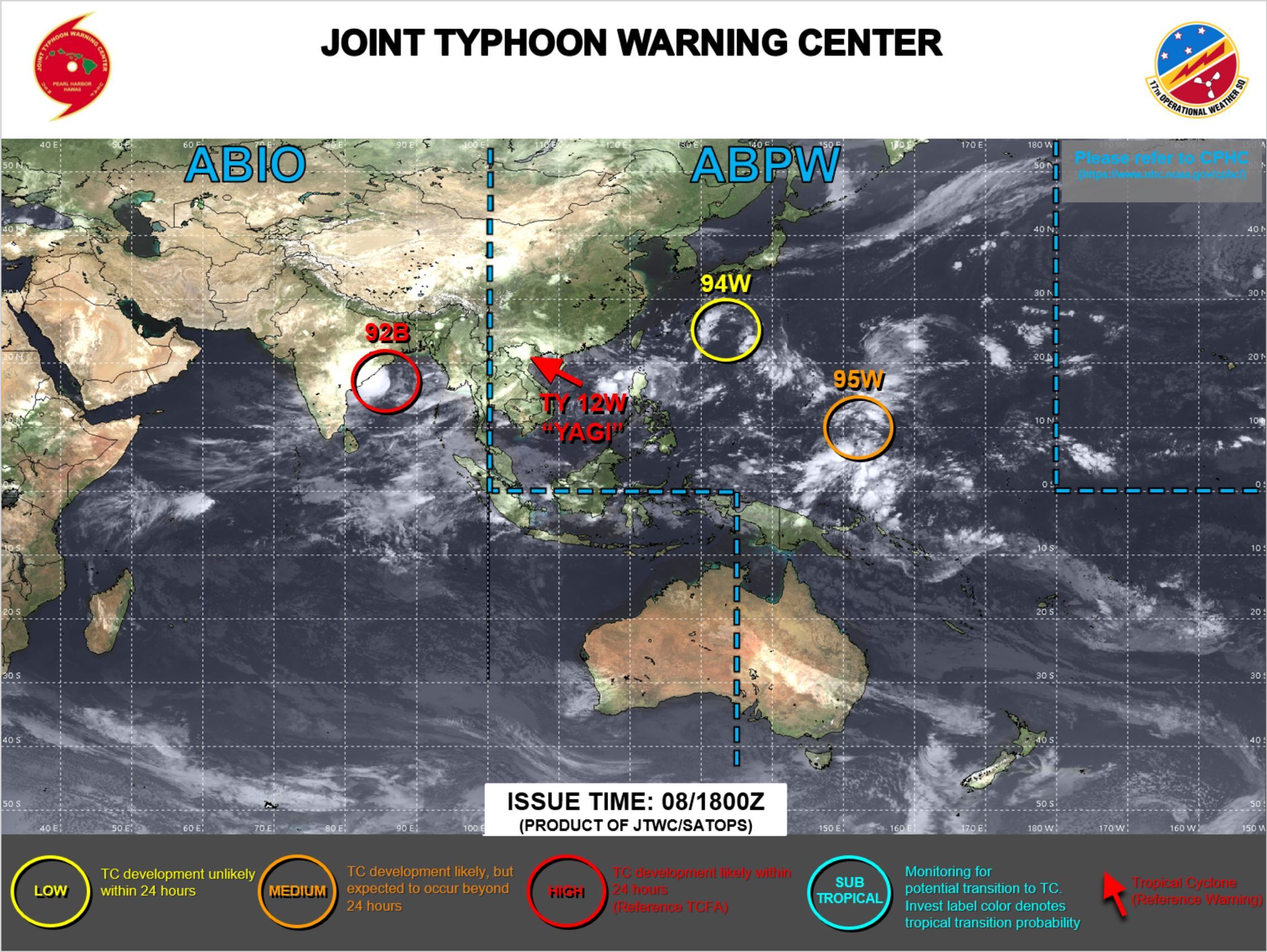 JTWC IS ISSUING 3HOURLY SATELLITE BULLETINS ON THE REMNANTS OF 12W AND ON INVEST 92B.