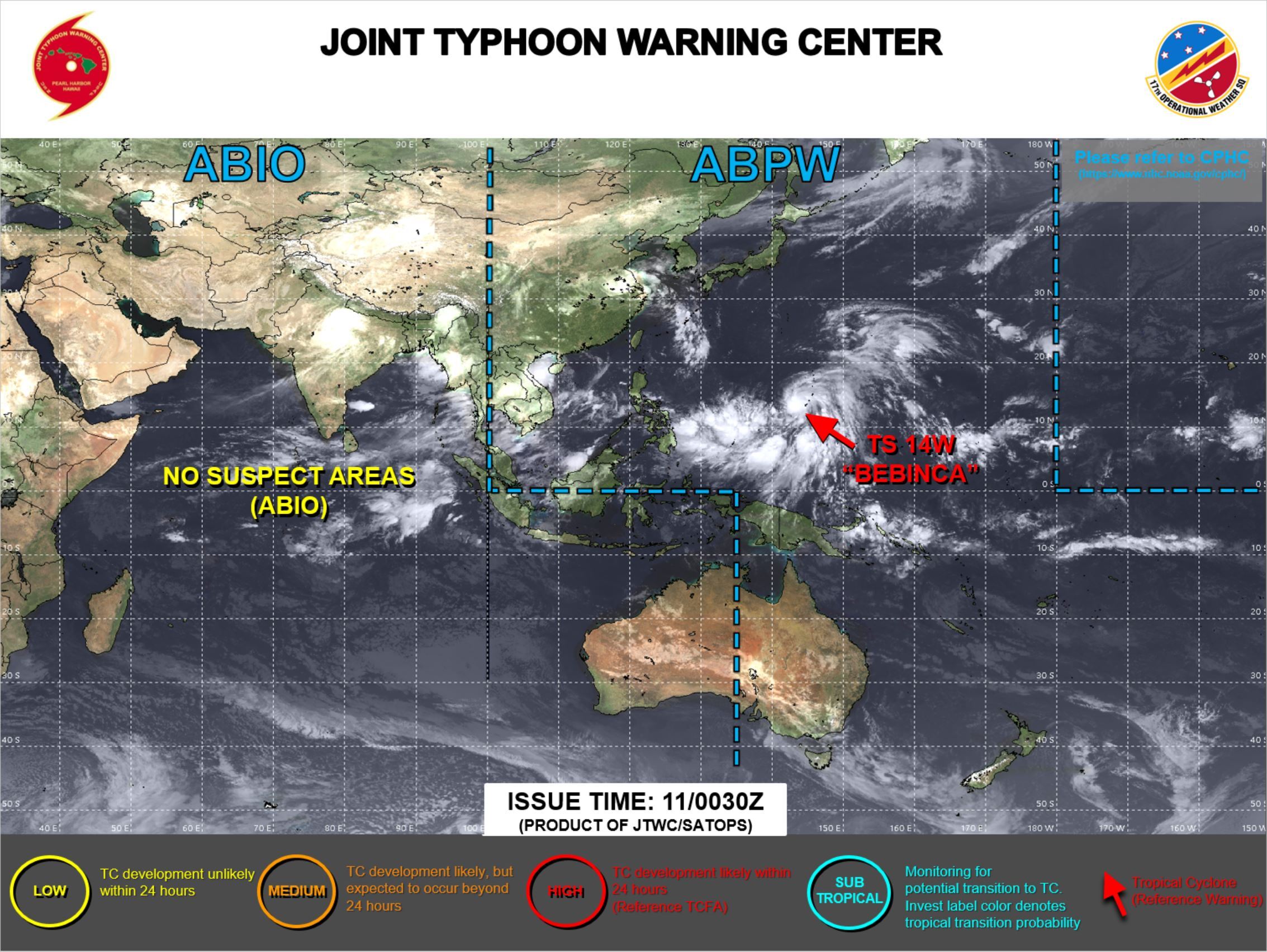 JTWC IS ISSUING 6HOURLY WARNINGS AND 3HOURLY SATELLITE BULLETINS ON 14W.