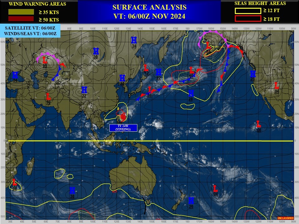 Typhoon 24W(YINXING) peaking within 24h just North of LUZON//HU 18L(RAFAEL)//3 Week TC Formation Probability//0603utc 