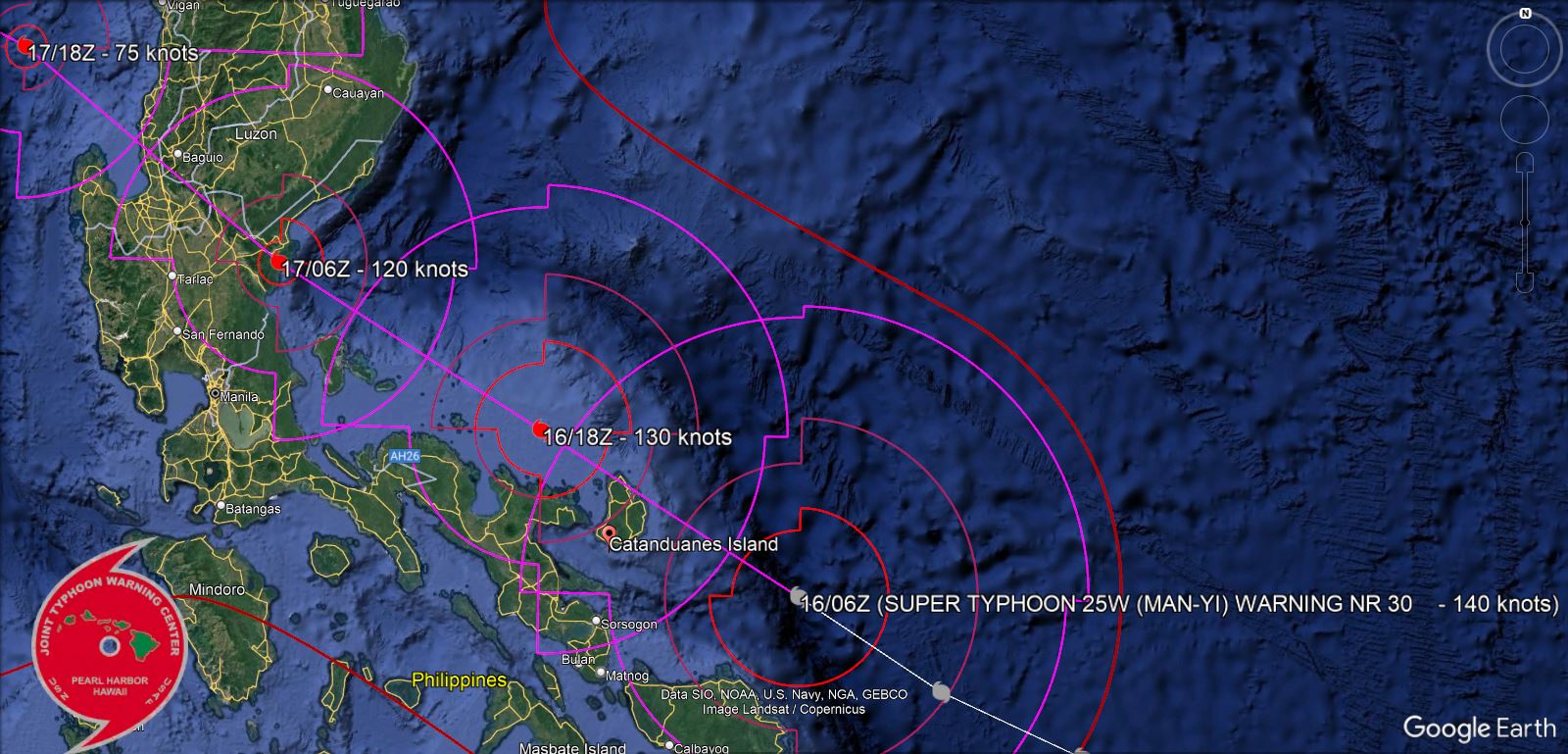 Super Typhoon 25W(MAN-YI) bearing down on the PHILIPPINES//TC 02S(BHEKI) reached CAT 1 US//Super Typhoon 27W(USAGI) Final Warning//1609utc