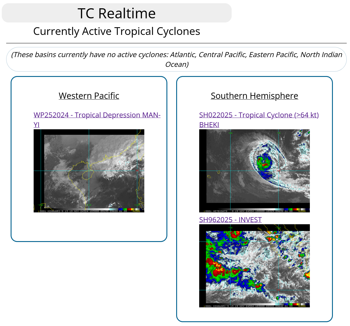 Former Super Typhoon 25W(MAN-YI) dissipating//TC 02S(BHEKI) peaked at CAT 4 US gradually weakening approaching MASCARENE Islands//1909utc