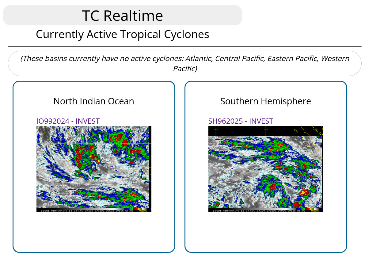 MJO pulse forecast to help development of INVEST 99B and INVEST 965S within the next several days// 2406utc