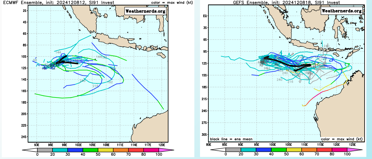 GLOBAL DETERMINISTIC  GUIDANCE NOW SUGGESTS THE CIRCULATION IS UNLIKELY TO DEVELOP INTO A  TROPICAL CYCLONE WITHIN THE NEXT 24 TO 48 HOURS, AND ENSEMBLE GUIDANCE  CONTINUES TO SHOW A DOWNWARD TREND IN THE PROBABILITIES FOR  DEVELOPMENT.