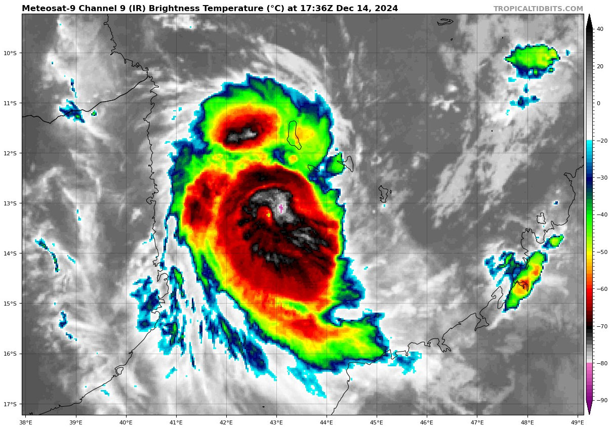 Very destructive CAT 4 04S(CHIDO) hit MAYOTTE hard now bearing down on MOZAMBIQUE// 1415utc