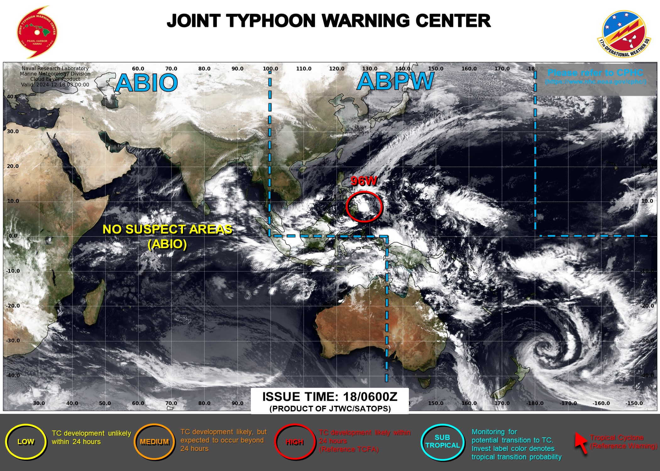 JTWC IS ISSUING 3HOURLY SATELLITE BULLETINS ON 96W.