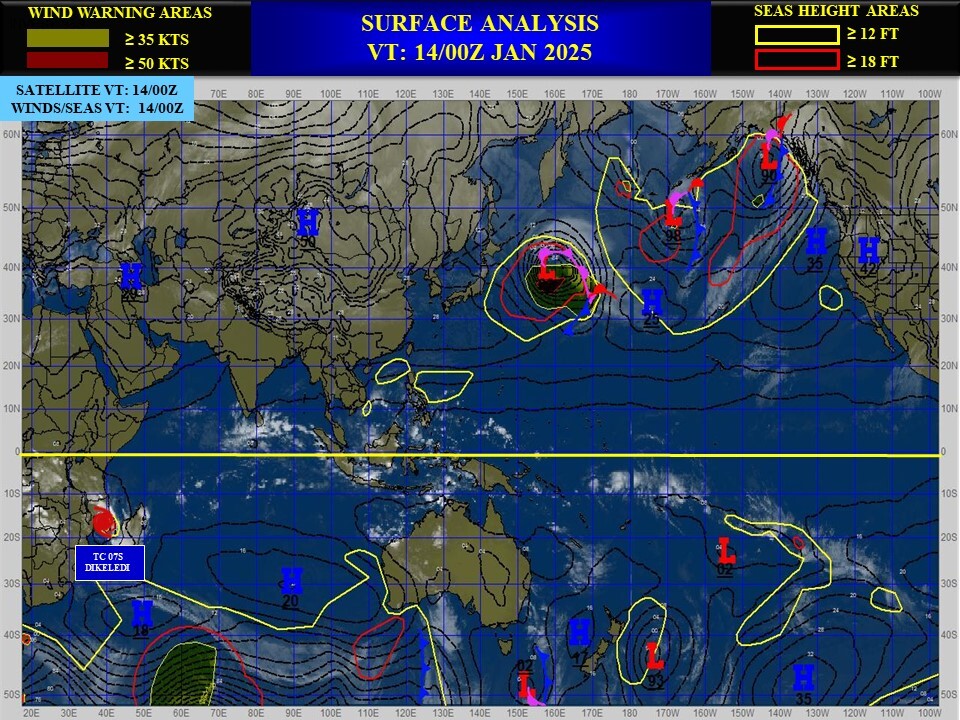 TC 07S(DIKELEDI): estimated intensity before landfall over Northern MADAGASCAR corrected upward now at CAT 2 US//1406utc