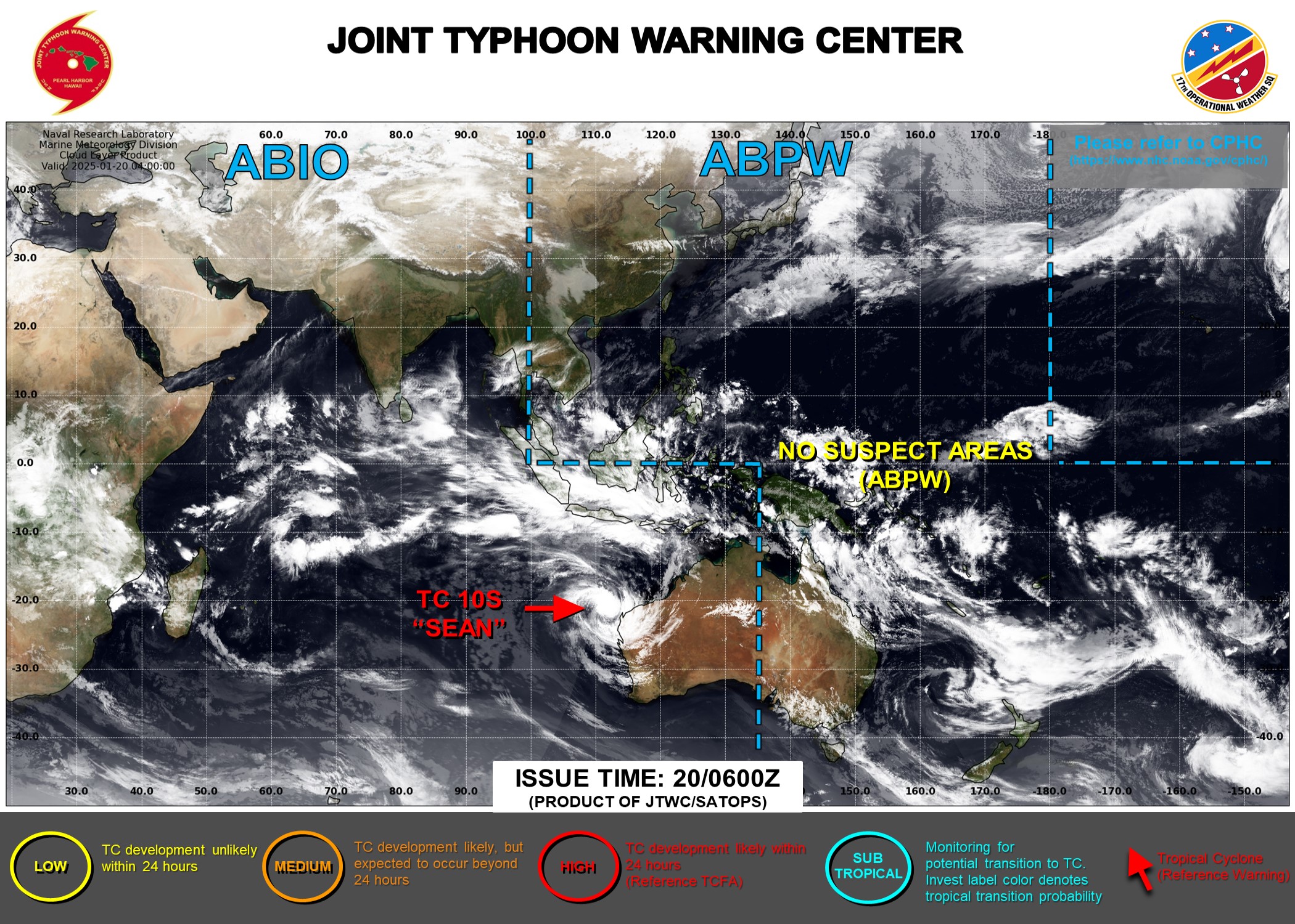 JTWC IS ISSUING 6HOURLY WARNINGS AND 3HOURLY SATELLITE BULLETINS ON TC 10S.