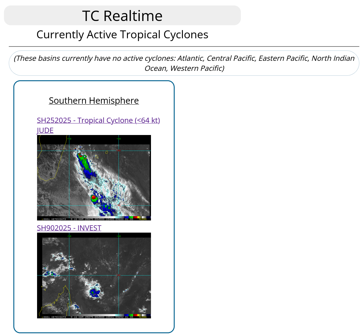 25S(JUDE) now subtropical// Invest 90S// Invest 91S// 1609utc