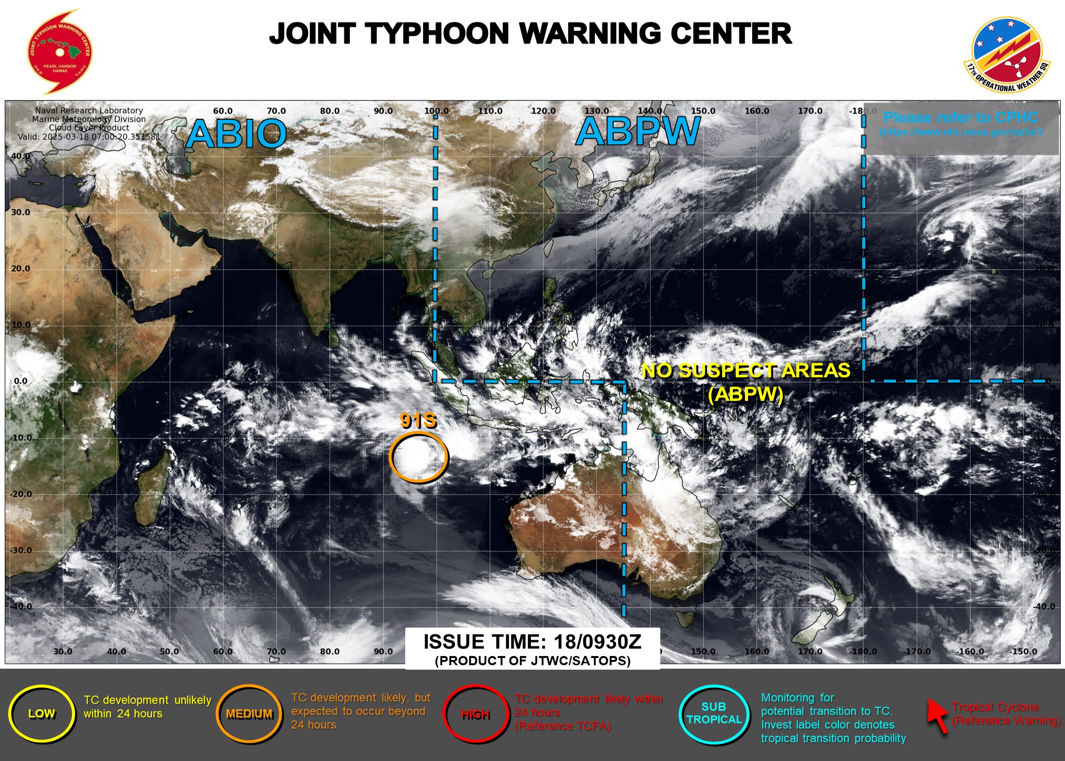 JTWC IS ISSUING 3 HOURLY SATELLITE BULLETINS ON INVEST 91S.