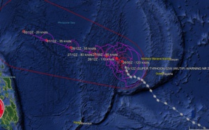 15UTC: Super Typhoon WUTIP(02W) ,Category 4 US, slow-moving and forecast to weaken rapidly after 24hours