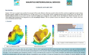 Mauritius: Climate January 2019:  un mois chaud et pluvieux à partir du 25 avec 400mm en 24h à Plaisance