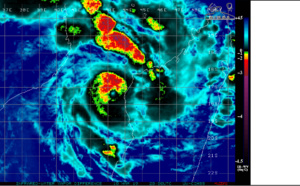 21UTC: Cyclone IDAI(18S) category 1 US, forecast to be a powerful category 4 US in 2 days and bear down on Beira in 4 days