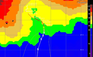 JOANINHA: le passage du cyclone a bien rafraîchi l'océan à certains endroits, mais à proximité des Iles Soeurs la mer reste bien chaude