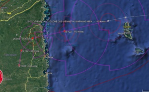 09h: le cyclone intense KENNETH est passé à 15/20km du nord de Grande Comore et se dirige vers le Mozambique(VIDEO)