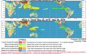 Philippines: below average rainfall still forecast next two weeks. No TC development forecast for the West Pacific and the Indian Ocean