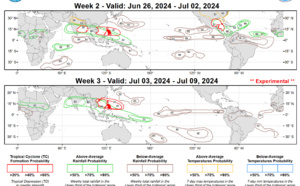 TS 01L // ECMWF 10 Day Storm Tracks// 3 Week TC Formation Probability//1900utc 