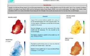 AOUT 2024 à MAURICE: warmer than normal, drier than normal//MMS Report