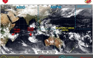 TC 25S(JUDE) CAT 1 US landfall over MOZAMBIQUE// TC 24S(IVONE) peaking// 1000utc